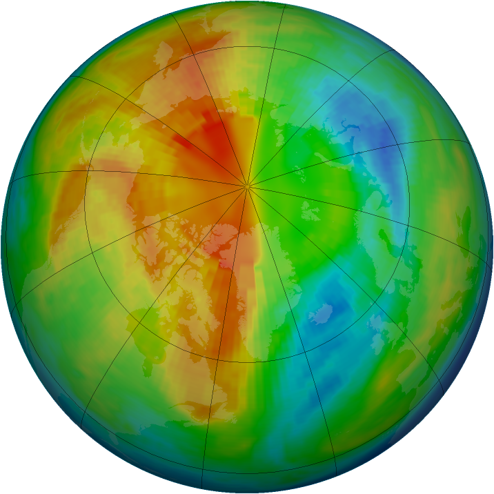 Arctic ozone map for 04 March 1993